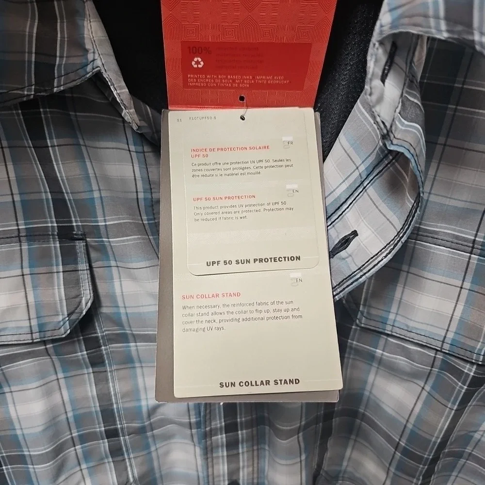 The North Face Shirt Mens XXL Pine Knot Grey Woven Plaid‎ Button Up Short Sleeve